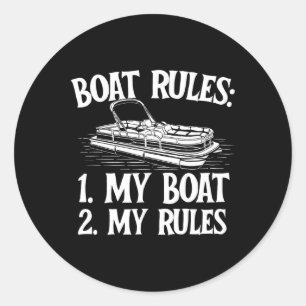Botenregels - Varend Zeilen Meer Boot Kapitein Mot Ronde Sticker