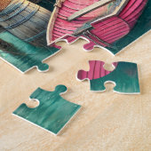 Botenwinkel Aanlegsteiger Roeiboot Zeekant Schat Legpuzzel (Zijkant)