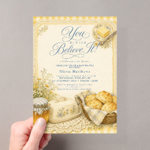 Boter Baby Shower Acryl Baby Shower Uitnodiging