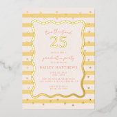 Boter Cabana Fun Geel Afstudeerfeest Folie Uitnodiging (Voorkant)