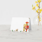  Boter Churning Girl Kaart (Gele Bloem)