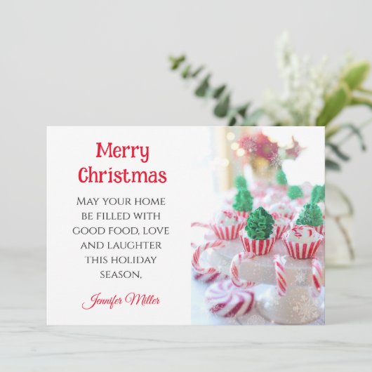 Boter Cookie Exchange Recipe Kerstmis Feestdagenkaart (Staand voorkant)