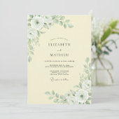 Boter Cream Blad Bruiloft Kaart (Staand voorkant)