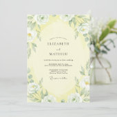 Boter Crème Ranunculus Eucalyptus Bruiloft Kaart (Staand voorkant)