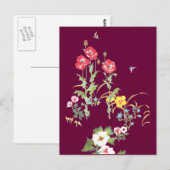 Boter en bijen in de papavertuin briefkaart (Voorkant / Achterkant)