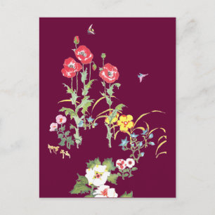 Boter en bijen in de papavertuin briefkaart