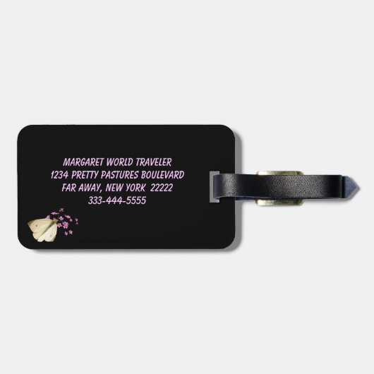 Boter en bloemen bagagelabel (Achterkant horizontaal)