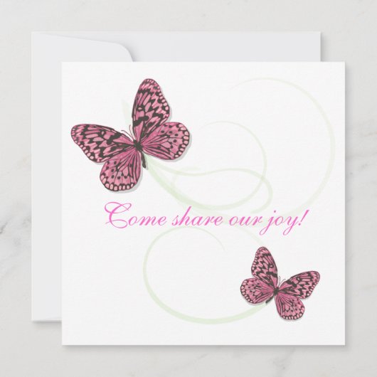 Boter en bloemen Baptisme Invitation Kaart (Achterkant)