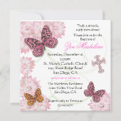 Boter en bloemen Baptisme Invitation Kaart (Voorkant)