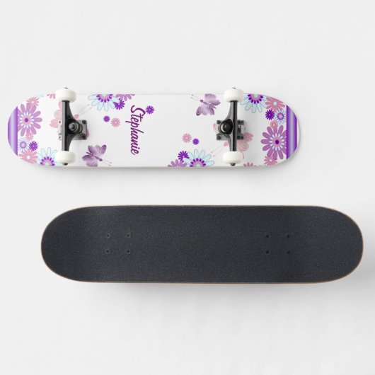 Boter en bloemen persoonlijk skateboard (Horizontaal)