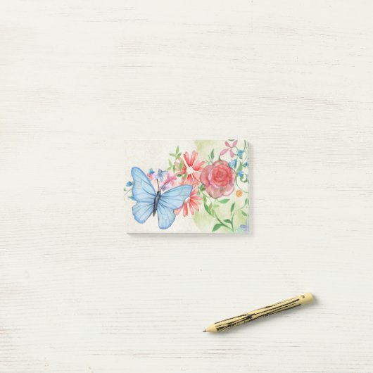 Boter en bloemen post-it® notes (Op bureau)