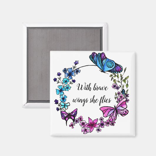 Boter en bloemen, vleugels magneet (Voorkant / Achterkant)