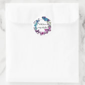 Boter en bloemen, vleugels ronde sticker (Tas)