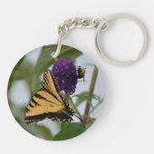 Boter en Bumblebee Fotografische Floral Sleutelhanger (Achterkant)
