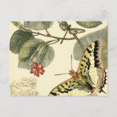 Boter en dragonfly met rode bloemen briefkaart (Voorkant)