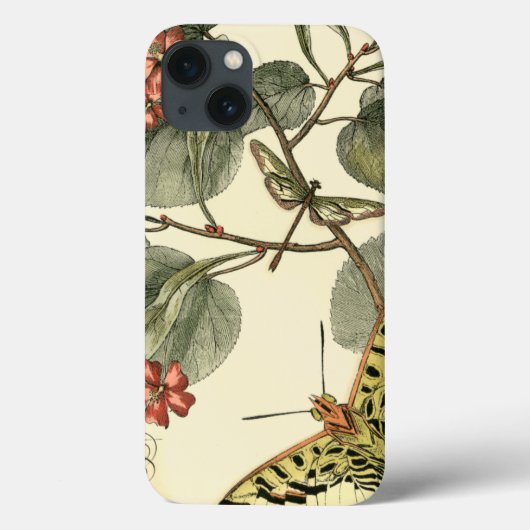 Boter en dragonfly met rode bloemen Case-Mate iPhone case (Achterkant)
