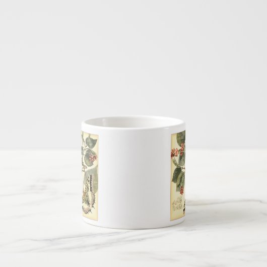 Boter en dragonfly met rode bloemen espresso kop (Voorkant)