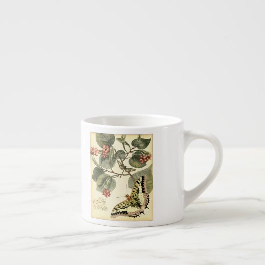 Boter en dragonfly met rode bloemen espresso kop (Rechts)