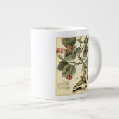 Boter en dragonfly met rode bloemen grote koffiekop (Voorkant rechts)