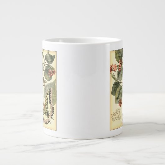 Boter en dragonfly met rode bloemen grote koffiekop (Voorkant)