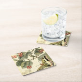 Boter en dragonfly met rode bloemen kartonnen onderzetters (Insitu)