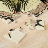 Boter en dragonfly met rode bloemen legpuzzel (Zijkant)