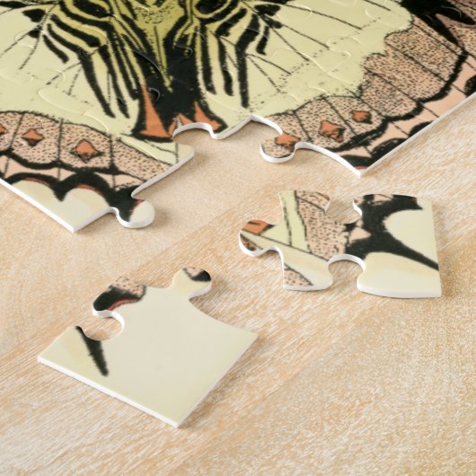 Boter en dragonfly met rode bloemen legpuzzel (Zijkant)