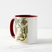 Boter en dragonfly met rode bloemen mok (Voorkant links)