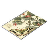 Boter en dragonfly met rode bloemen notitieboek (Linkerzijde)