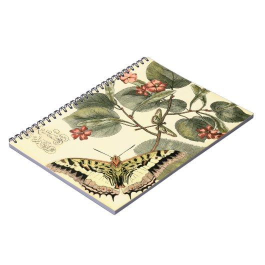 Boter en dragonfly met rode bloemen notitieboek (Linkerzijde)