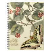 Boter en dragonfly met rode bloemen notitieboek (Voorkant)