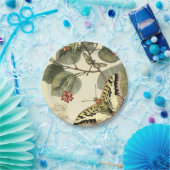 Boter en dragonfly met rode bloemen papieren bordje (Feest)