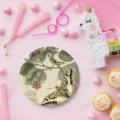 Boter en dragonfly met rode bloemen papieren bordje (Feest)