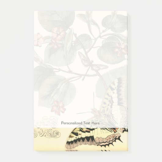 Boter en dragonfly met rode bloemen post-it® notes (Voorkant)