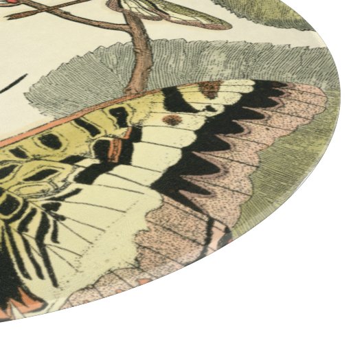 Boter en dragonfly met rode bloemen snijplank (Hoek)