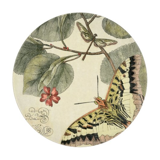 Boter en dragonfly met rode bloemen snijplank (Voorkant)