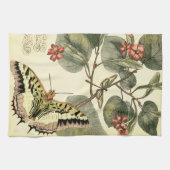 Boter en dragonfly met rode bloemen theedoek (Horizontaal)