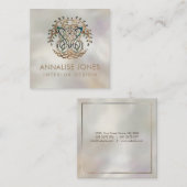 Boter en levensboom Yggdrasil Vierkante Visitekaartje (Voorkant / Achterkant)