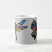 Boter en libellen. Psychedelische insecten. Koffiemok (Center)