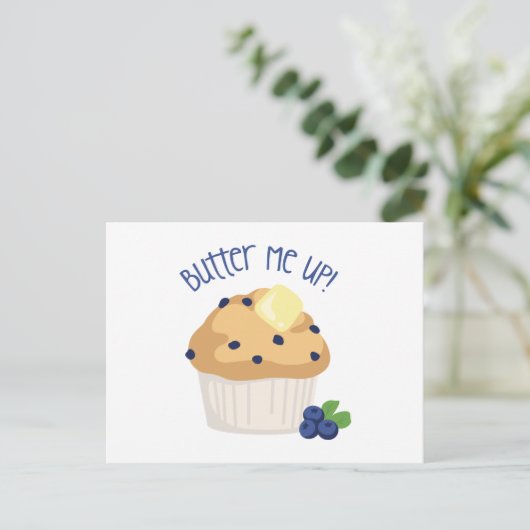 Boter en moffin briefkaart (Staand voorkant)