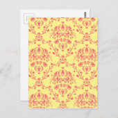 Boter en veenbes Damask Briefkaart (Voorkant / Achterkant)