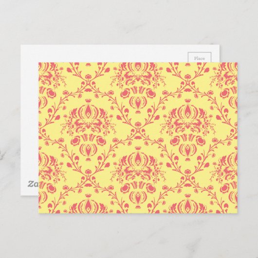 Boter en veenbes Damask Briefkaart (Voorkant / Achterkant)