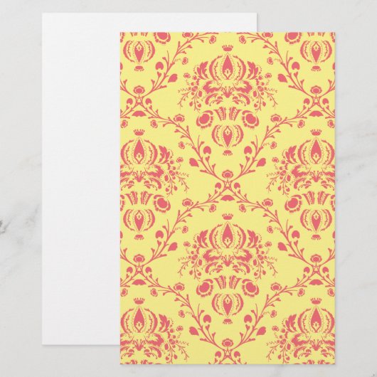Boter en veenbes Damask Briefpapier (Voorkant / Achterkant)