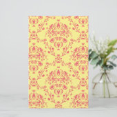 Boter en veenbes Damask Briefpapier (Staand voorkant)