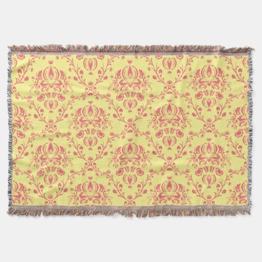 Boter en veenbes Damask Deken (Voorkant)