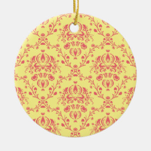 Boter en veenbes Damask Keramisch Ornament