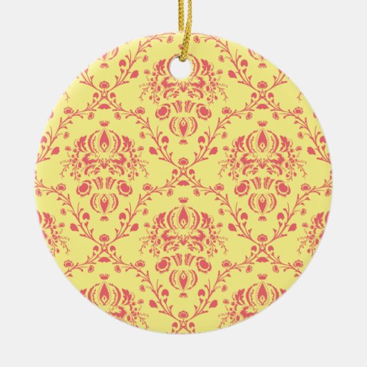 Boter en veenbes Damask Keramisch Ornament (Voorkant)