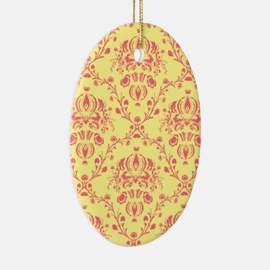 Boter en veenbes Damask Keramisch Ornament (Rechts)