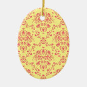 Boter en veenbes Damask Keramisch Ornament (Voorkant)