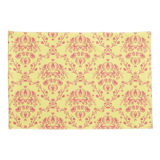 Boter en veenbes Damask Kussensloop (Achterkant-Rechts)